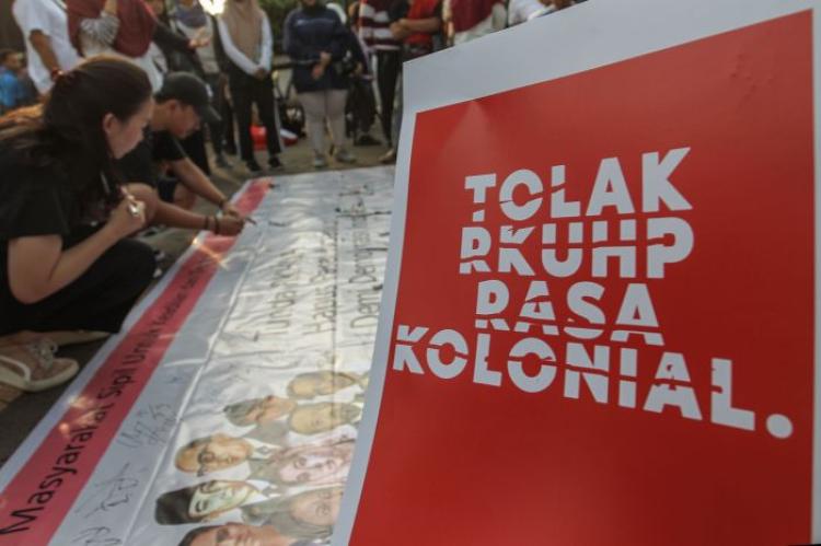 Tolak RKUHP Rasa Kolonial Sumber foto: MI/Pius Erlangga