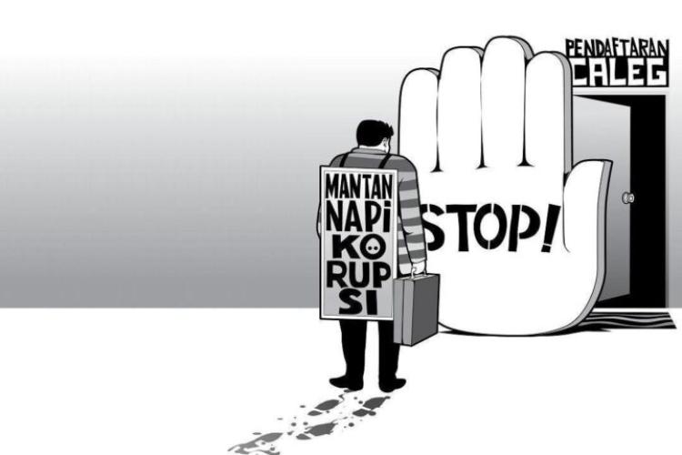 Sumber gambar: Radioidola.com Ilustrasi Caleg Mantan Napi Korupsi